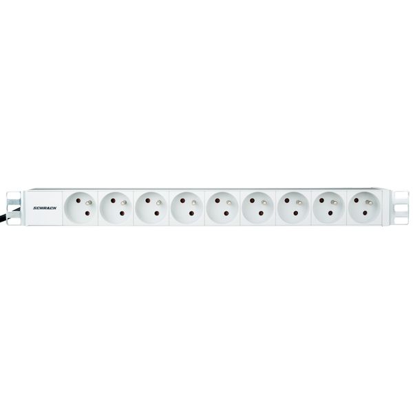 19" PDU, 9xUTE, Profile ALU 1U, 2m-cable, RAL7035 image 2