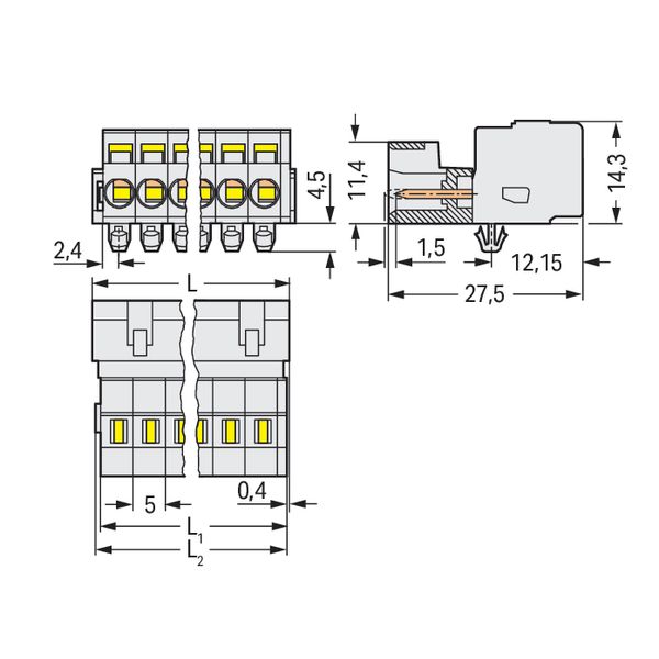 1-conductor male connector CAGE CLAMP® 2.5 mm² light gray image 5