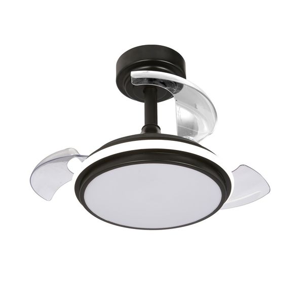 Antila Mini XS LED Ceiling Fan 35W 3000Lm CCT Folding Blades Black image 1