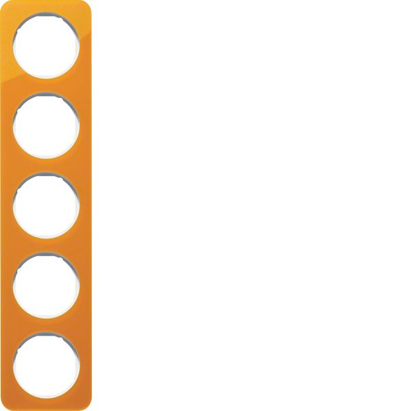 Frame 5gang, R.1, orange trans./p. white glossy, acrylic image 1