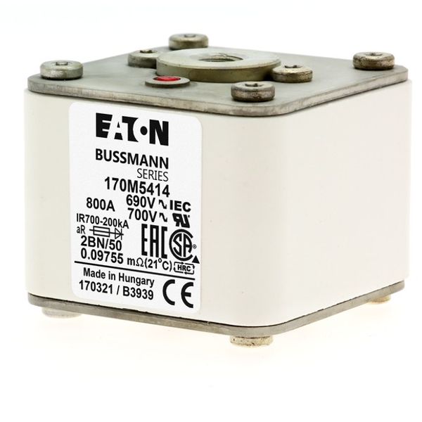 Fuse-link, high speed, 350 A, AC 1250 V, size 2, 61 x 77 x 81 mm, aR, IEC, UL, single indicator image 4