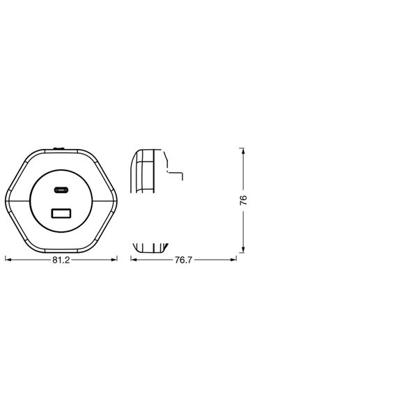 Lunetta Hexagon USB A&C 3000K White image 7