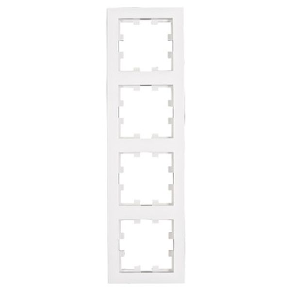 Four gang frame, Desgin CUBIC, white image 1