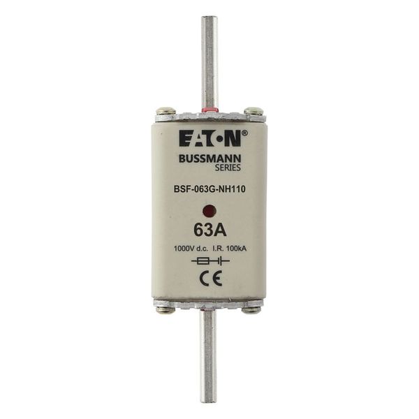 Fuse-link, high speed, 63 A, DC 1000 V, NH1, 40 x 53 x 135 mm, gBat, IEC, blade connection image 3