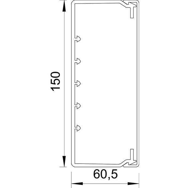 WDK60150LGR Wall trunking system with base perforation 60x150x2000 image 2