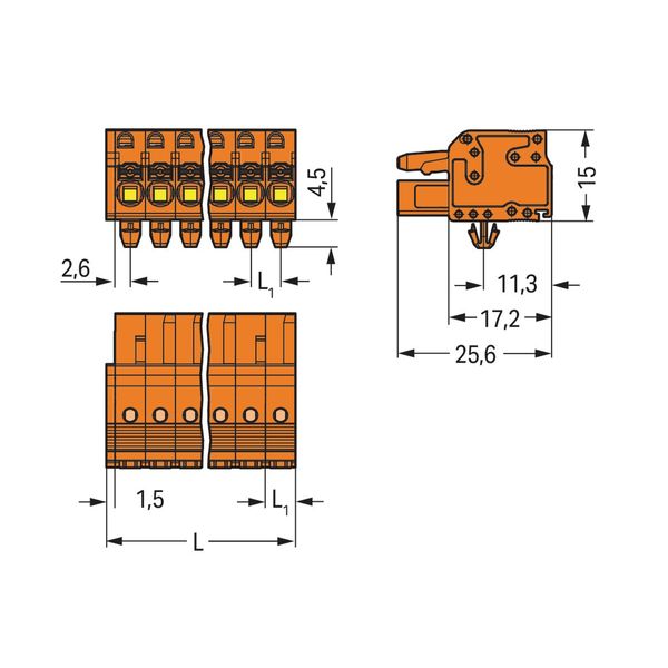 2231-322/008-000 1-conductor female connector; push-button; Push-in CAGE CLAMP® image 3