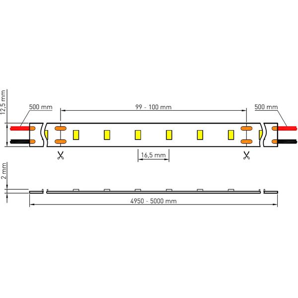 FS 108, UWW, Ra=80+, 26,4W/m, 2530lm/m, 24VDC, IP44, l=5m image 3