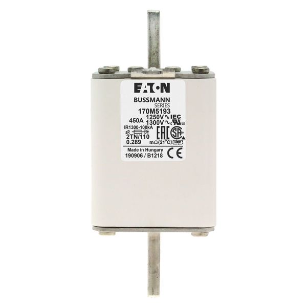 Fuse-link, high speed, 450 A, AC 1250 V, size 2, 61 x 75 x 138 mm, aR, DIN, IEC, type T indicator image 13