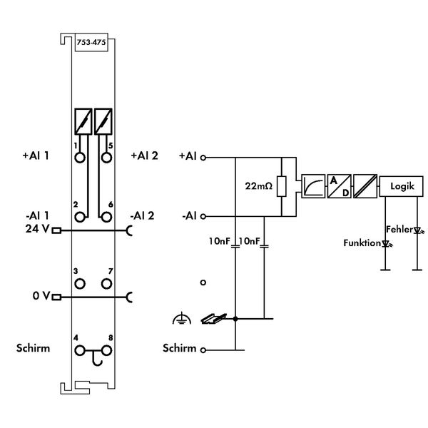 2-channel analog input 0 … 1 A AC/DC Differential input light gray image 4