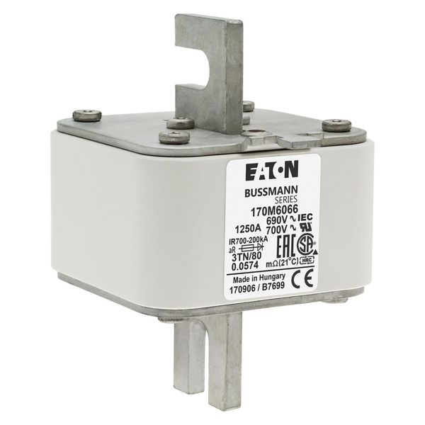 Fuse-link, high speed, 1250 A, AC 690 V, DIN 3, 76 x 90 x 109 mm, aR, DIN, IEC, single indicator image 16