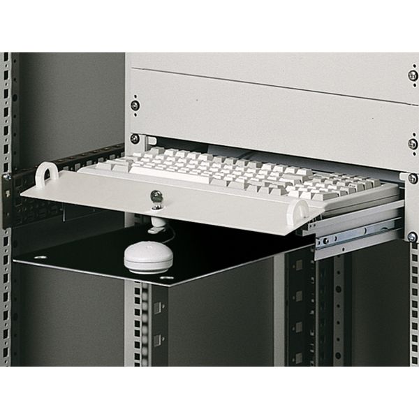 Keyboard drawer 2 U for one 482.6 mm (19") mounting level, RAL 9005 image 5