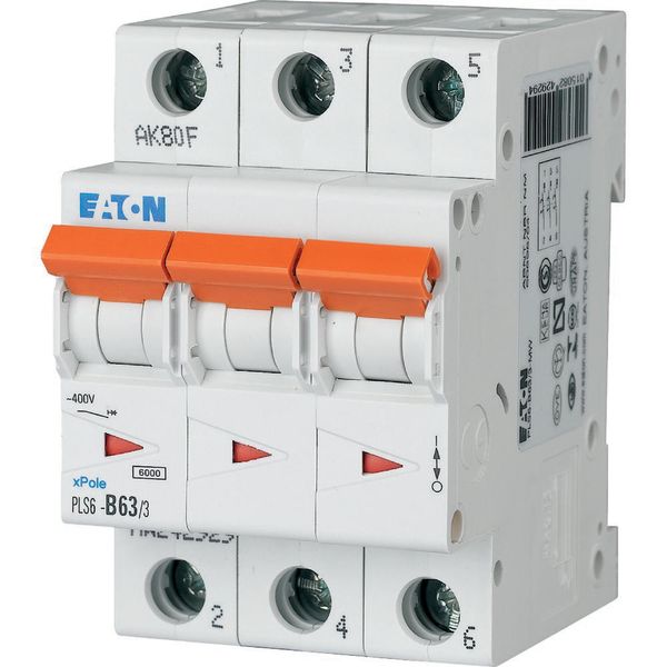 Miniature circuit breaker (MCB), 63 A, 3p, characteristic: B image 3