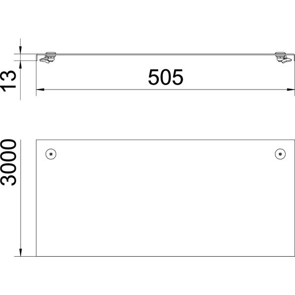 DRL 500 A2 Cover with turn buckle for cable tray and ladder 500x3000 image 2