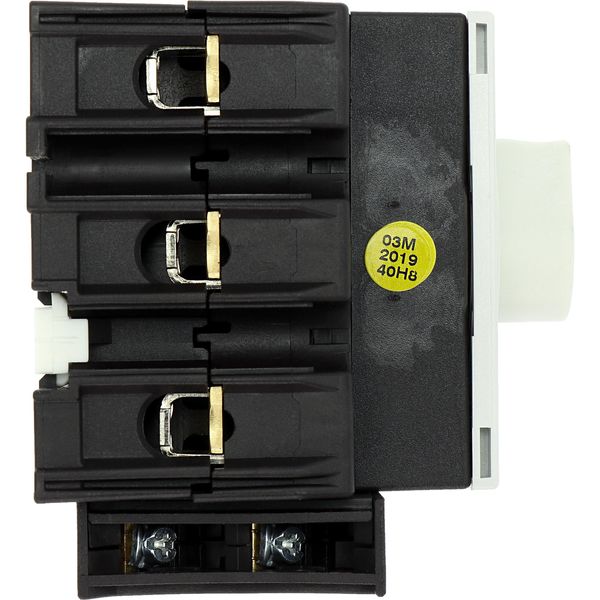 Main switch, P3, 63 A, rear mounting, 3 pole, 1 N/O, 1 N/C, STOP function, with black rotary handle and lock ring (K series), Lockable in the 0 (Off) image 21