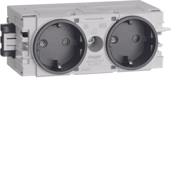 Socket-outlet 2-gang Wago C-Profile gb image 1