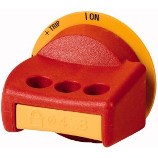 Rotary handle, red-yellow, lockable, size 1 image 2