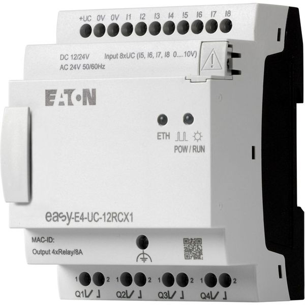 Control relays, easyE4 (expandable, Ethernet), 12/24 V DC, 24 V AC, Inputs Digital: 8, of which can be used as analog: 4, screw terminal image 5