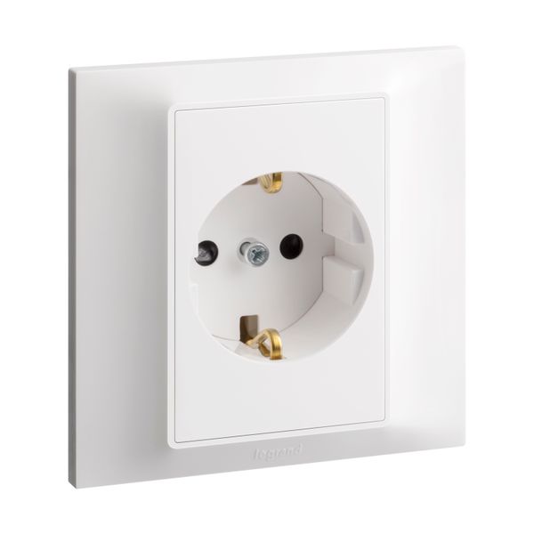 Socket 2P+T 16A German 7X7 White, Legrand-Belanko S image 1