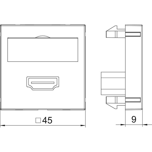 MTG-HD F RW1 Multimedia support, HDMI with cable, socket-socket 45x45mm image 2