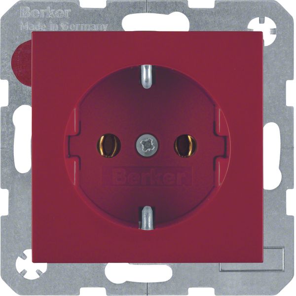 SCHUKO soc. out., screw-in lift terminals, S.1/B.3/B.7, red glossy image 1