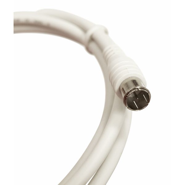 S4H Coax Patchcord, 2xF-Quick straight, >90dB,ClassA,wh,0.5m image 1