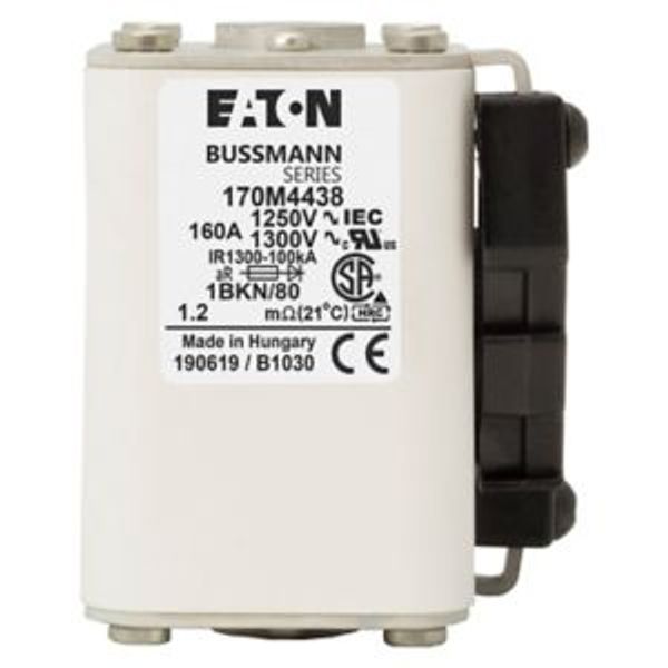 Fuse-link, high speed, 350 A, AC 1250 V, size 1, 53 x 69 x 80 mm, aR, IEC, UL, single indicator image 8