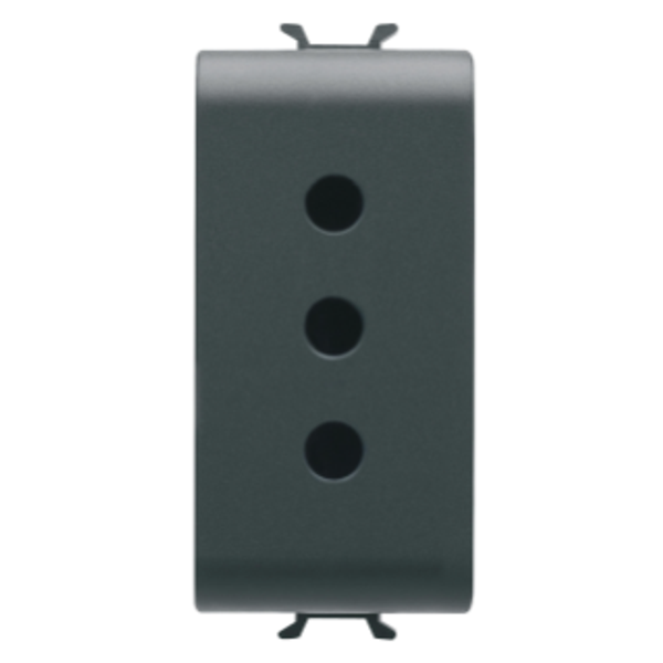 ITALIAN STANDARD SOCKET-OUTLET 250V ac - 2P+E 10A - P11 - 1 MODULE - SATIN BLACK - CHORUSMART image 1