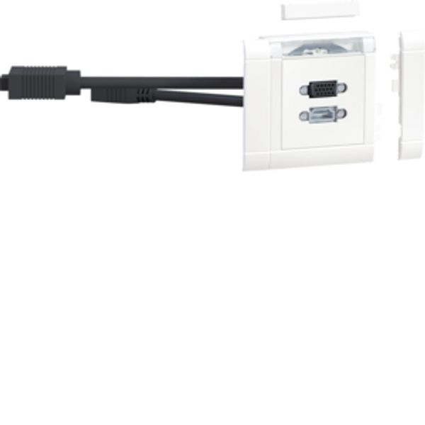 Multimedia-Connection Set VGA + HDMI front mounting traffic white image 1