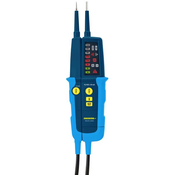 Voltage and continuity tester with LED display and FI test button image 1