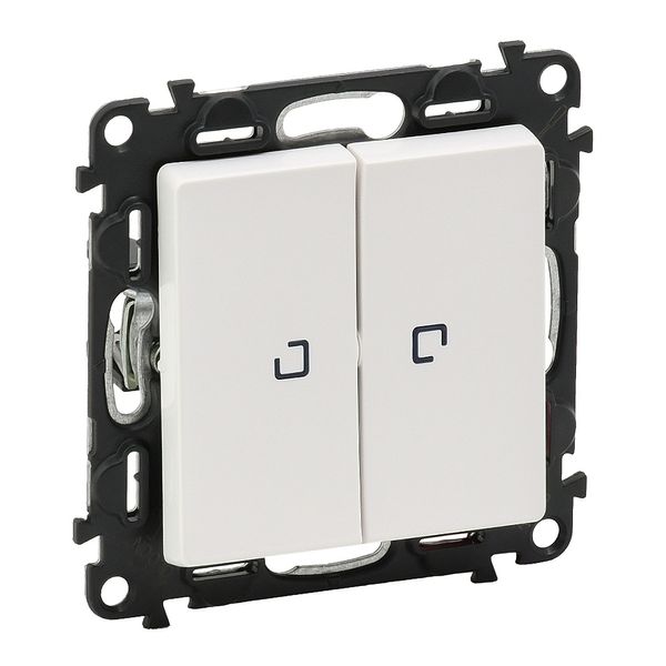 Illuminated 2-gang 1-way switch Valena Life - 10 AX - 250 V~ - white image 1