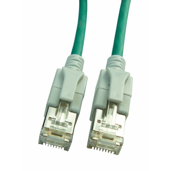 LED Patchcord RJ45 shielded, Cat.6a 10GB, LS0H, green, 0.5m image 1