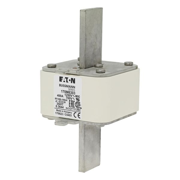 Fuse-link, high speed, 400 A, AC 1250 V, size 3, 76 x 76 x 155 mm, aR, IEC, single indicator image 6