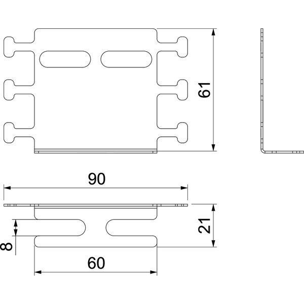 LHS 60 Cable fixing device vertical for fire protection duct 60x20 image 2