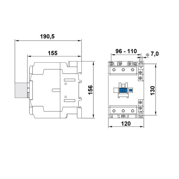 Contactor 3-pole, CUBICO Grand, 90kW, 170A, 1NO+1NC, 230VAC image 11