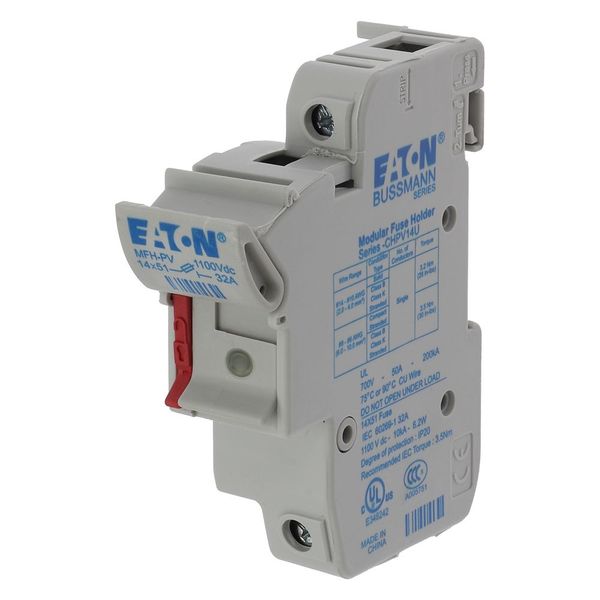 Fuse-holder, high speed, 32 A, DC 1500 V, 14 x 51 mm, 1P, IEC, UL, Neon indicator image 5