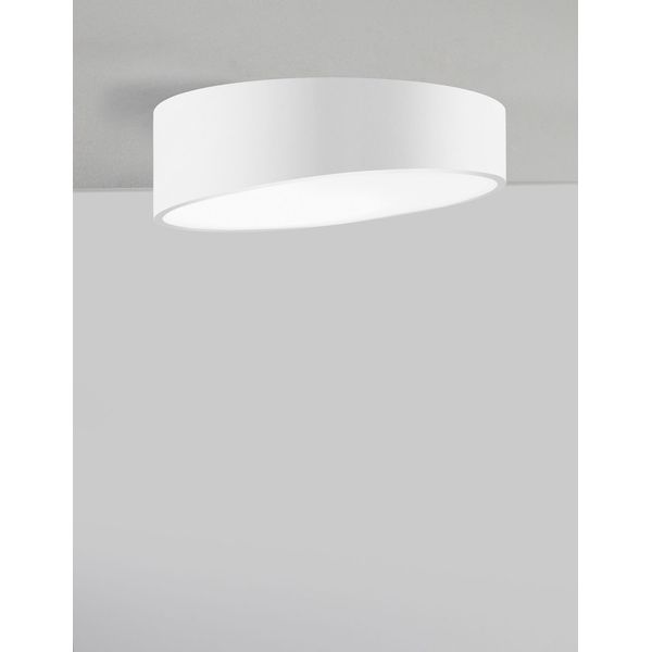 Sandy White Aluminium Matt White Acrylic Diffuser LED 24 Watt 230 Volt 2280Lm 3000K IP20 D: 40 H: 12 cm image 1