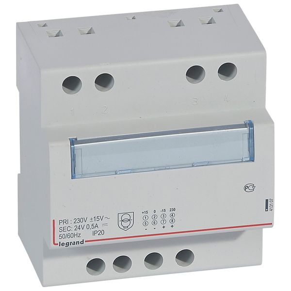 Single phase filtered rectified power supply - 24 V= - 12 W - 0.5 A - 5 mod image 1