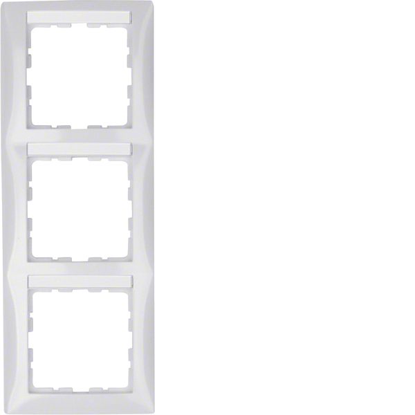Frame 3gang vert., lab. field, S.1, p. white glossy image 1