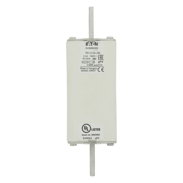 Fuse-link, high speed, 315 A, DC 1000 V, 2XL, 60 x 61 x 205 mm, gPV, UL, IEC image 11