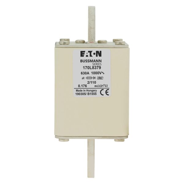 Fuse-link, high speed, 630 A, AC 1000 V, Size 2, 61 x 61 x 141 mm, aR, DIN, IEC, single indicator image 16