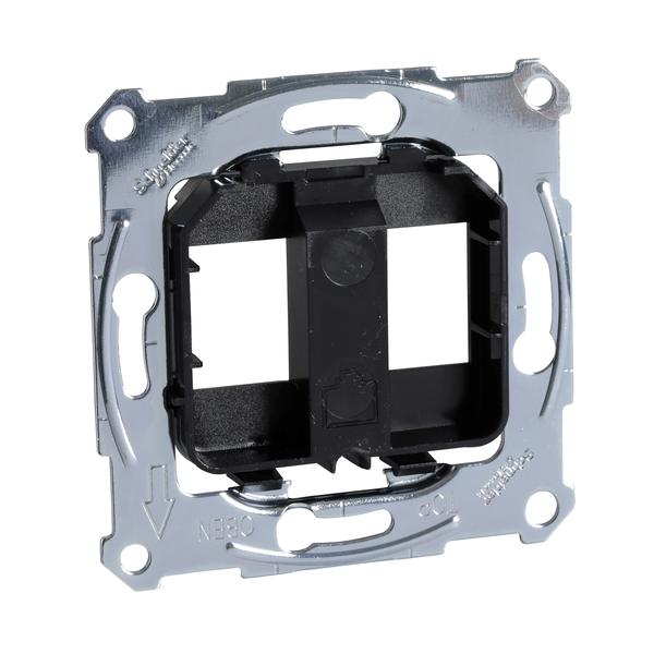 Supporting plates for modular jack connector, black image 4