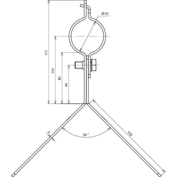 Fixing bracket StSt with cleat f. pipes D 50mm  f. DEHNiso-Combi image 2