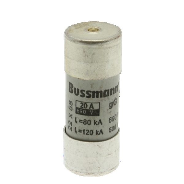 Fuse-link, LV, 20 A, AC 690 V, 22 x 58 mm, gL/gG, IEC, with striker image 2