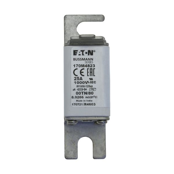 Fuse-link, high speed, 25 A, AC 1000 V, size 00, 30 x 47 x 98 mm, aR, DIN, IEC, single indicator image 16