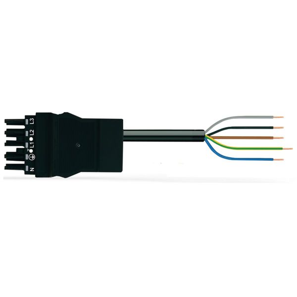 pre-assembled connecting cable Eca Socket/open-ended black image 1