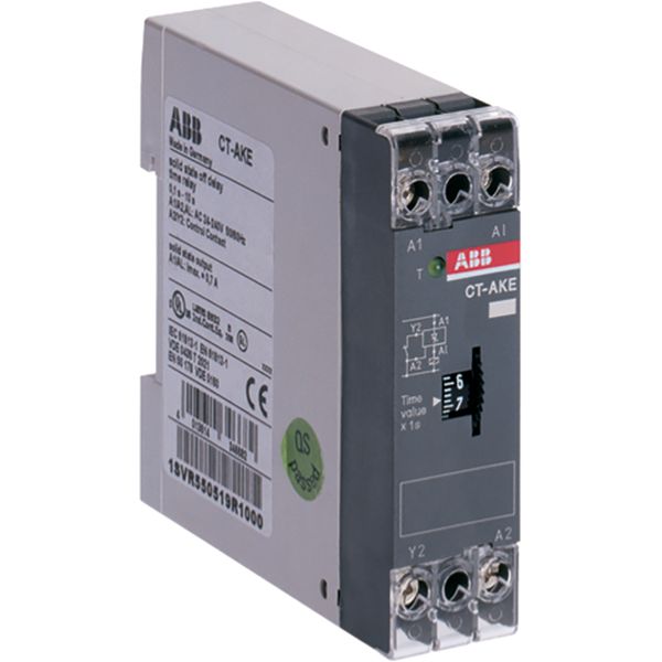 CT-AKE Time relay, OFF-delay solid-state, 1n/o, 3-300s, 24-240VAC image 1