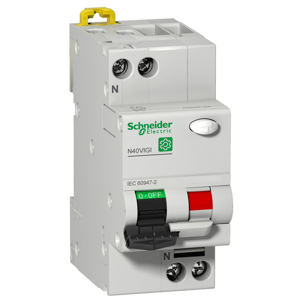 Residual current breaker with overcur. prot. (RCBO), Multi9 N40 Vigi, 1P+N, 6A, C curve, 6000A/6kA, AC type, 30mA image 1