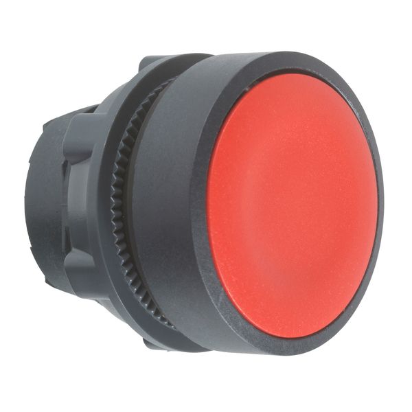 Harmony XB5, Push button head, plastic, flush, red, Ø22, spring return, unmarked image 1