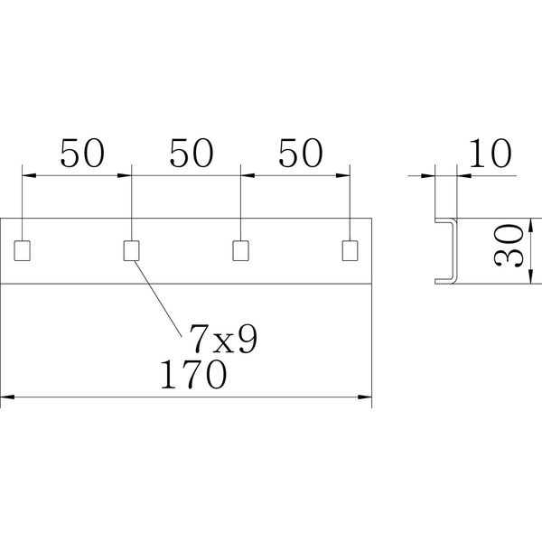 SLV 42 FT Straight connector with bolts for cable ladder SL 42 170x42 image 2