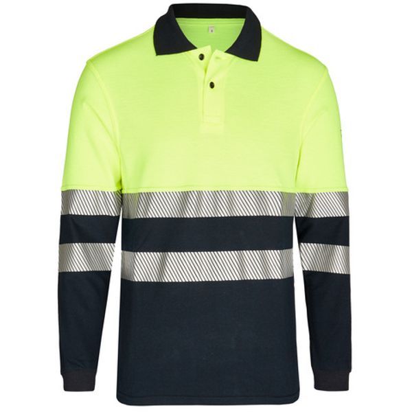 Arc-fault-tested polo shirt Bicolour - yellow/blue, APC 1, size:S image 1